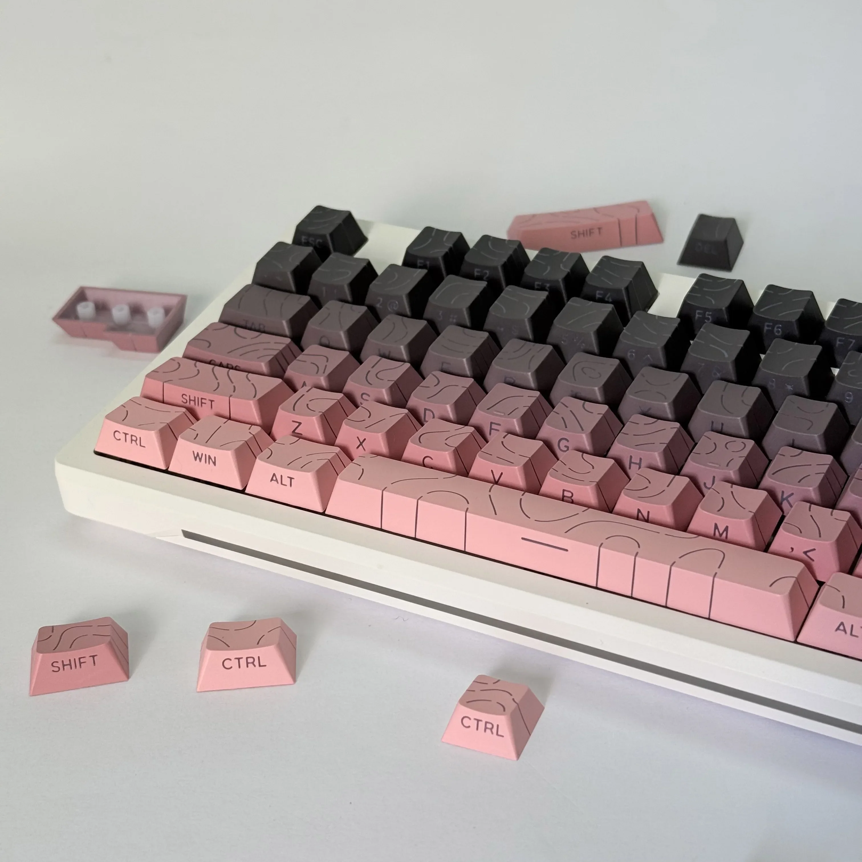 Contour Gradient Keycaps Cherry 97/133keys Side-Legend Custom Key Cap for 60% 65% 70% 75% TKL 96% 100% Mechanical Keyboard