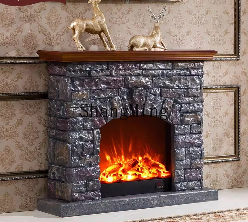 ZYY 石暖炉装飾キャビネットシミュレーション火災リビングルーム背景壁電気暖炉家庭用