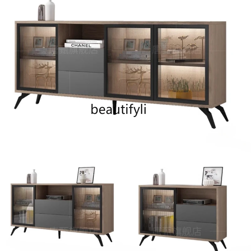 

Modern Simple Integrated Small Apartment Combination Wall Cabinet Living Room Nordic Light Luxury Simple High Chest of Drawers