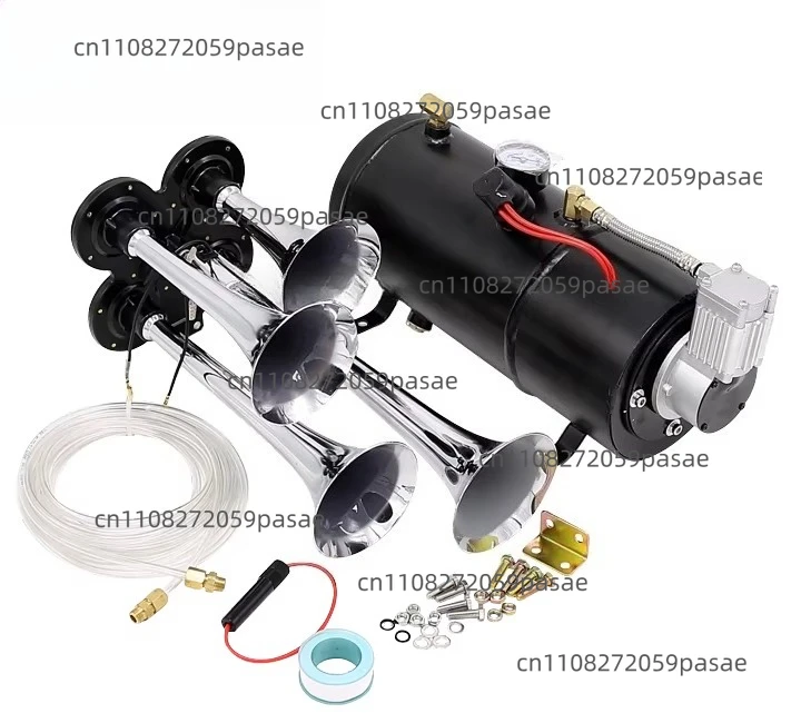 

Four-Tube Air Horn Conversion Kit with 12V Air Compressor, 150psi, 3L/6L Air Tank