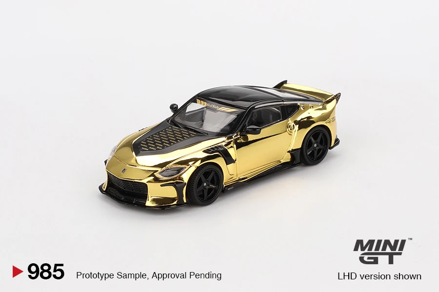 

MINIGT 1/64 Nissan Z VeilSide FFZ400 Gold Chrome MGT00985-CH автомобиль из сплава, литая под давлением металлическая модель, детские игрушки для мальчиков