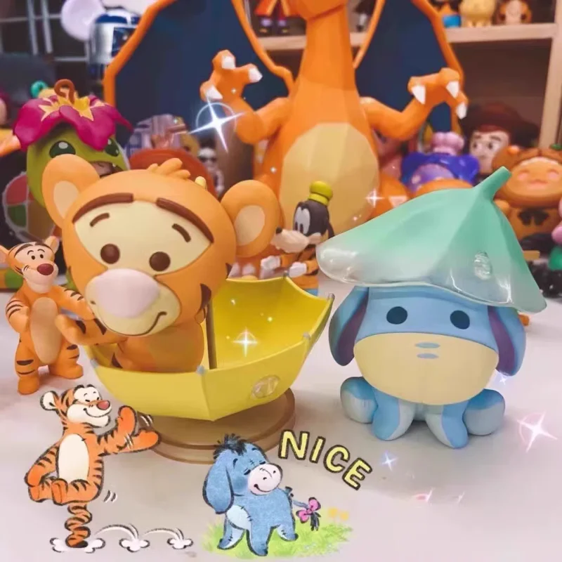 Miniso Disney Pooh Bear Rainy Season Themed Series Designated item Blind Box Anime Figures Kid Doll Toy Ornaments Christmas Gift