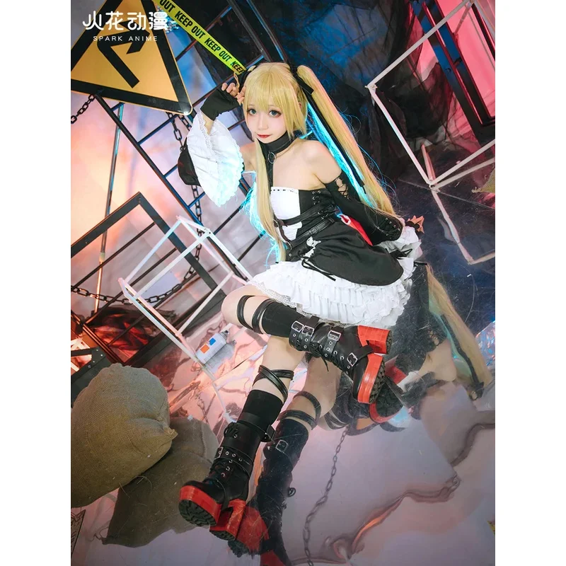 sisi 2233 الميت أو حي 6 تأثيري ماري روز زي فستان أسود موحدة الفتيات النساء الزي البدلة هالوين أزياء تنكرية شعر مستعار #6