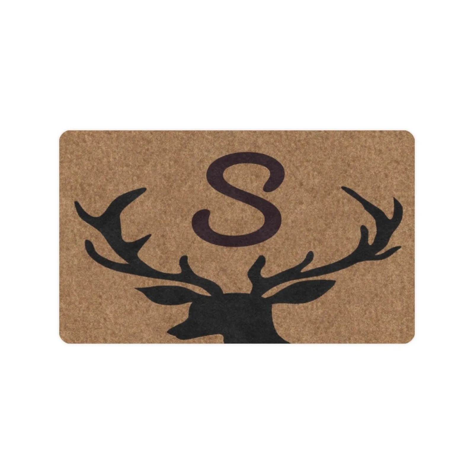 

Letter Deer Head Personalized Customized Doormat Outdoor Rubber Non-Slip Entryway Rug Home Decor Entrance Floor Door Mat