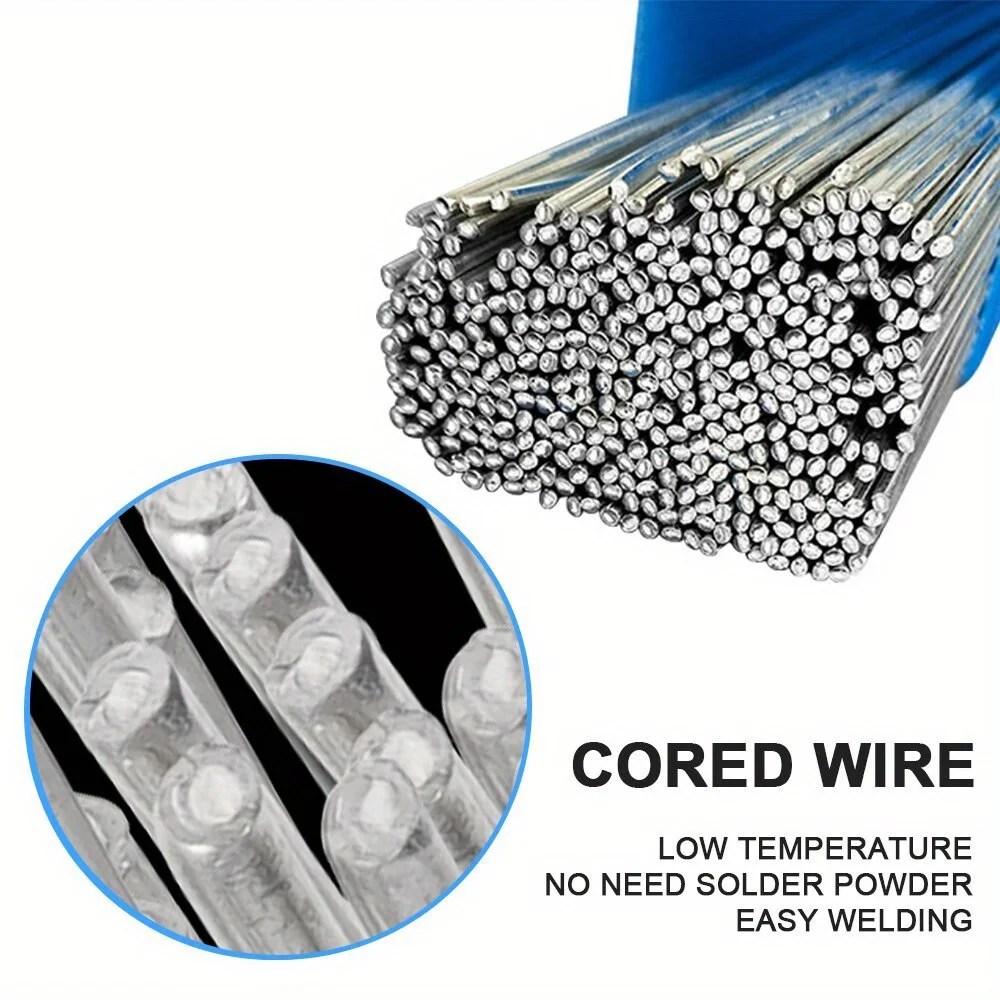 20pcs Low Temperature Easy Melt Aluminum Universal Silvery Welding Rod Cored Wire 1.6mm Rod Solder No Need Solder Powder Weld Ba