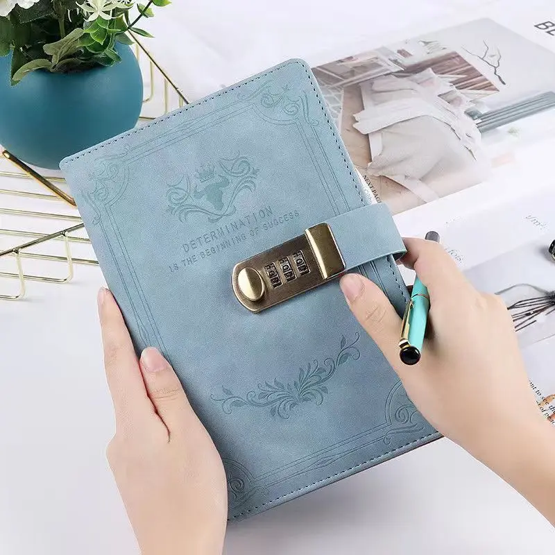 Password Notebook with Lock Notebook Stationery Notepad For School Office Supplies A5 Daily Weekly Planner Agenda Notebook