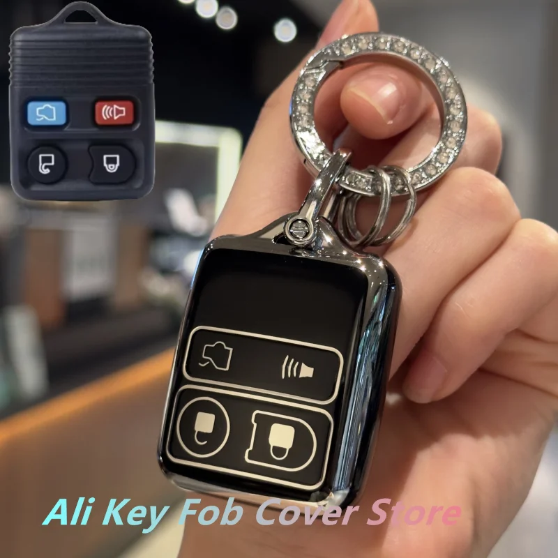 Key Fob Cover Keyring Car Keychain Lanyard for Ford Mustang Focus Explorer Edge Taurus, Key Fob Case for Lincoln, Mercury