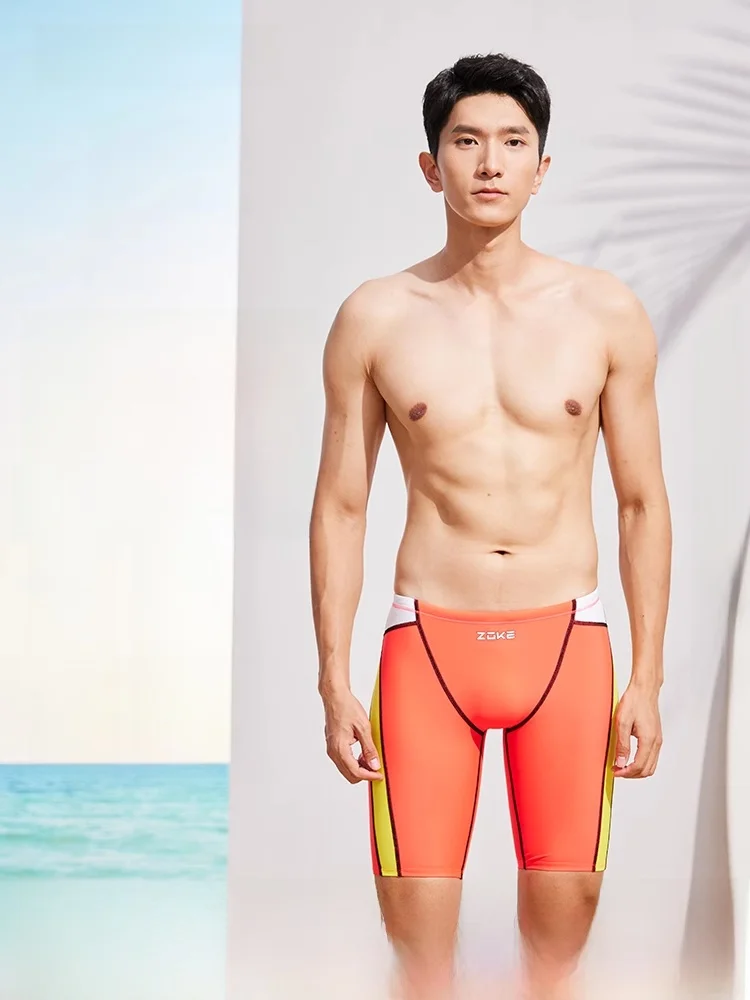 

Zoke Men's Swimming Trunks 2025 New Five-Part Profional Training Cetition Qui Dry Anti-Embarrassment Sportswear