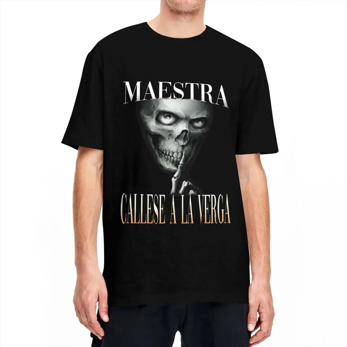 T-Shirt Levanto Fierros Porque Calacas Chidas Gym Pure Cotton T-Shirts Horror Skull Hipster Tshirt for Male Short Sleeve Tops