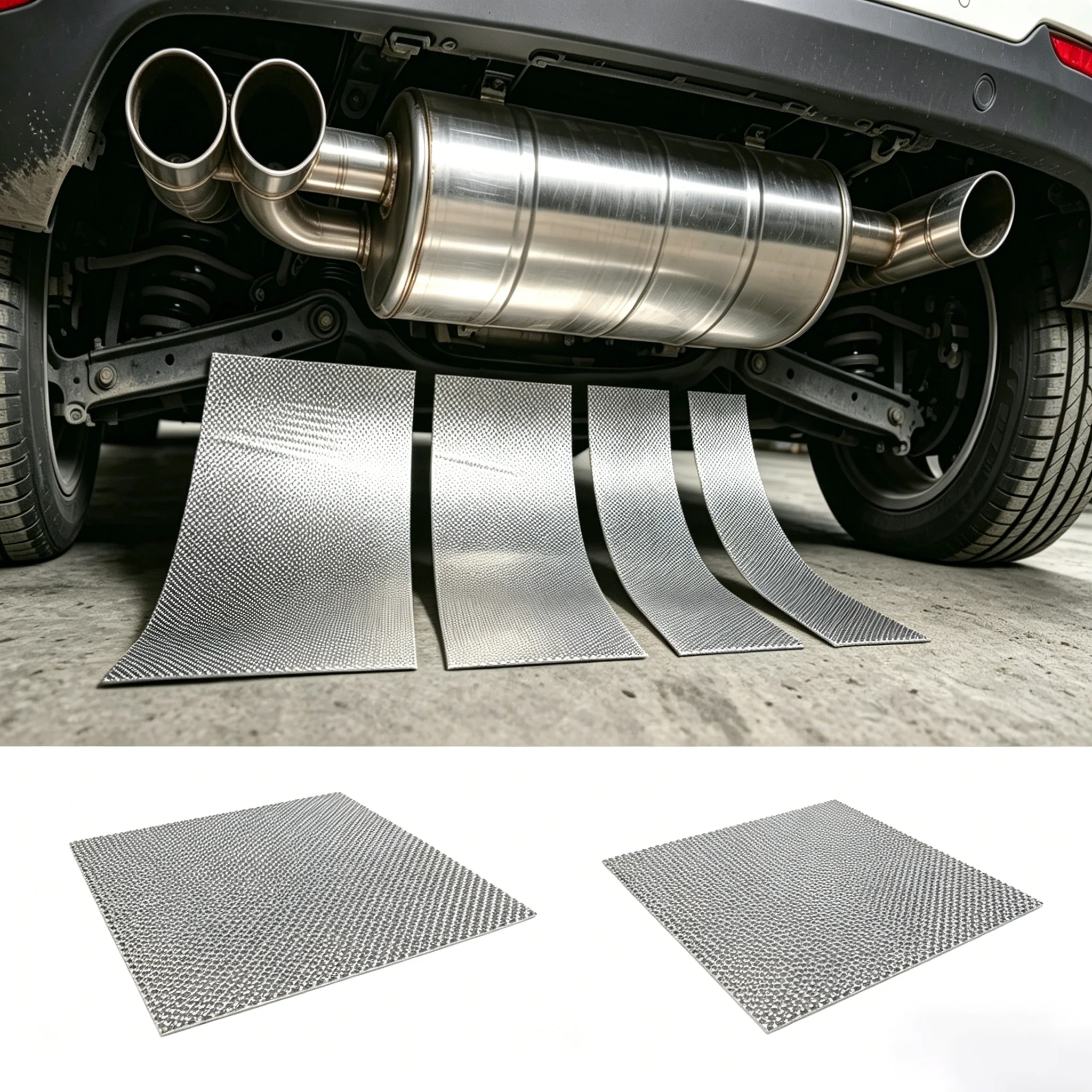 0,5/0,8mm Aluminium Geprägte Hitzeschutzplatte für Abgaskrümmer Turbo Auspuff Wärmeisolierungsplatte für Motorwärmeisolierung