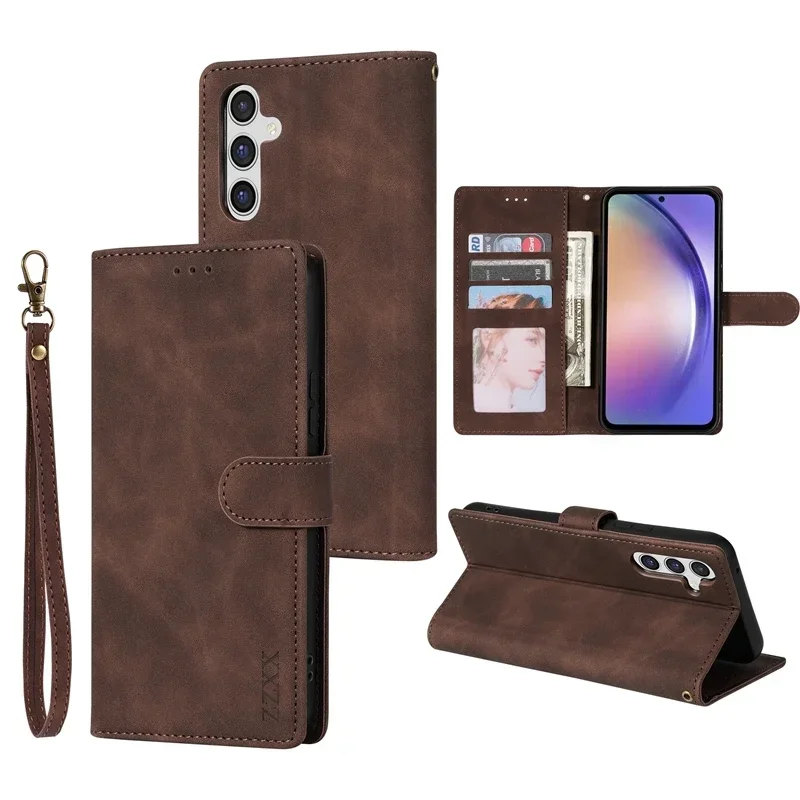 Portemonnee met kaartsleuven, magnetische sluiting, leren hoesje voor Samsung Galaxy S25 Ultra S24 S23 Plus S22 S21 FE S20 FE Note 20 10 Lite 9