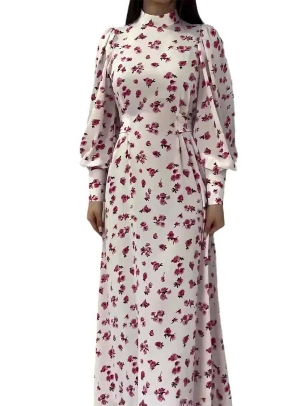 Ramadan Morocco Dress for Women Dubai Abayas Kaftan Eid Vestidos Flower Print Jalabiya Arabic Long Robe Muslim Party Dresses