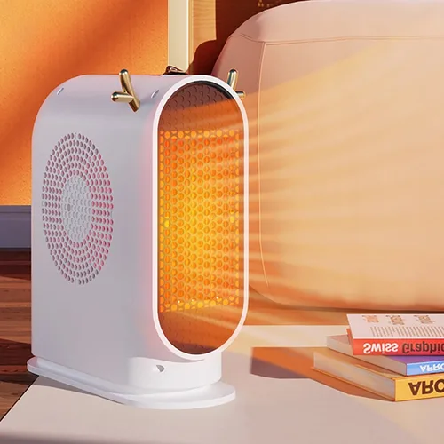 Calentador eléctrico de escritorio, calentador eléctrico portátil de 500W para el hogar, ventilador con termostato inteligente, calentador eléctrico de invierno, herramientas de calefacción