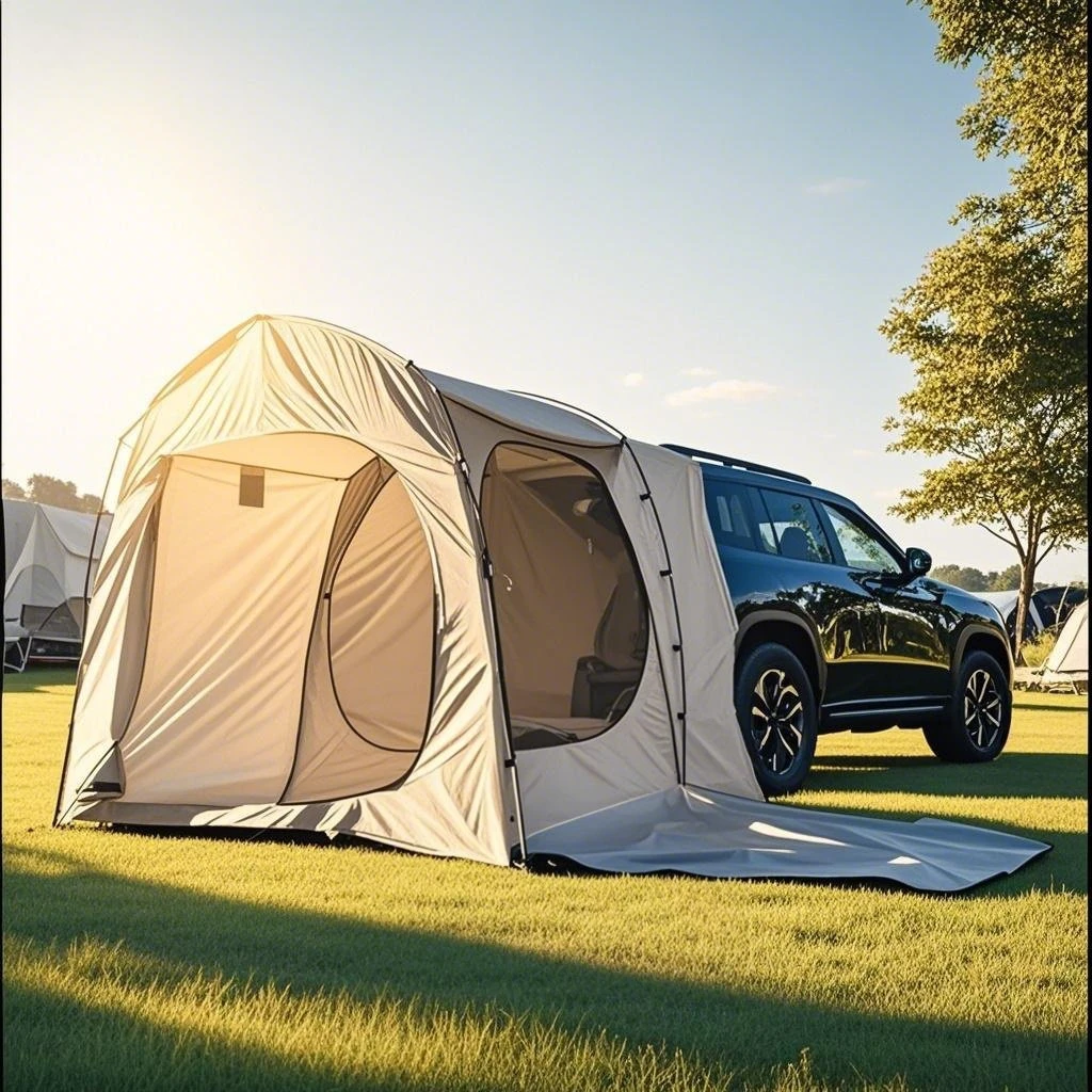 

Outdoor Tailgate Tent for SUV | Ventilated Design | Portable Shelter for Camping, Beach & Travel,Easy to Carry, Windproof