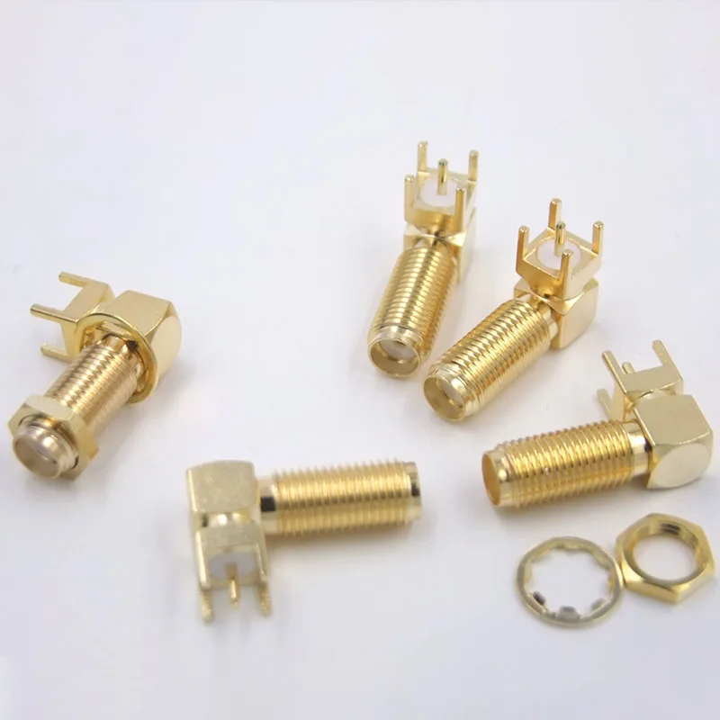 100pcs New SMA Joint Bent Seat Extension 20MM SMA-KWE External Screw Hole Coaxial RF Connector Special  Wholesale TO Russia