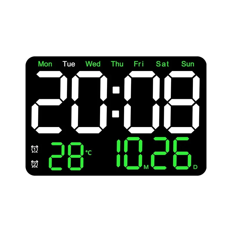 New LED Screen Wall Clocks Large Size Digital Electronic Wall Clock Living Room Simple Week Living Room Decoration Alarm Clock