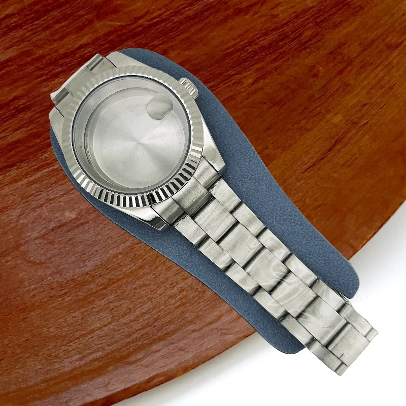 

36mm39mm Silver PVD Watch Case Stainless Steel Band Sapphire Glass for Seike Oyster DateJust Japan NH35 NH36/4R Movement No Logo