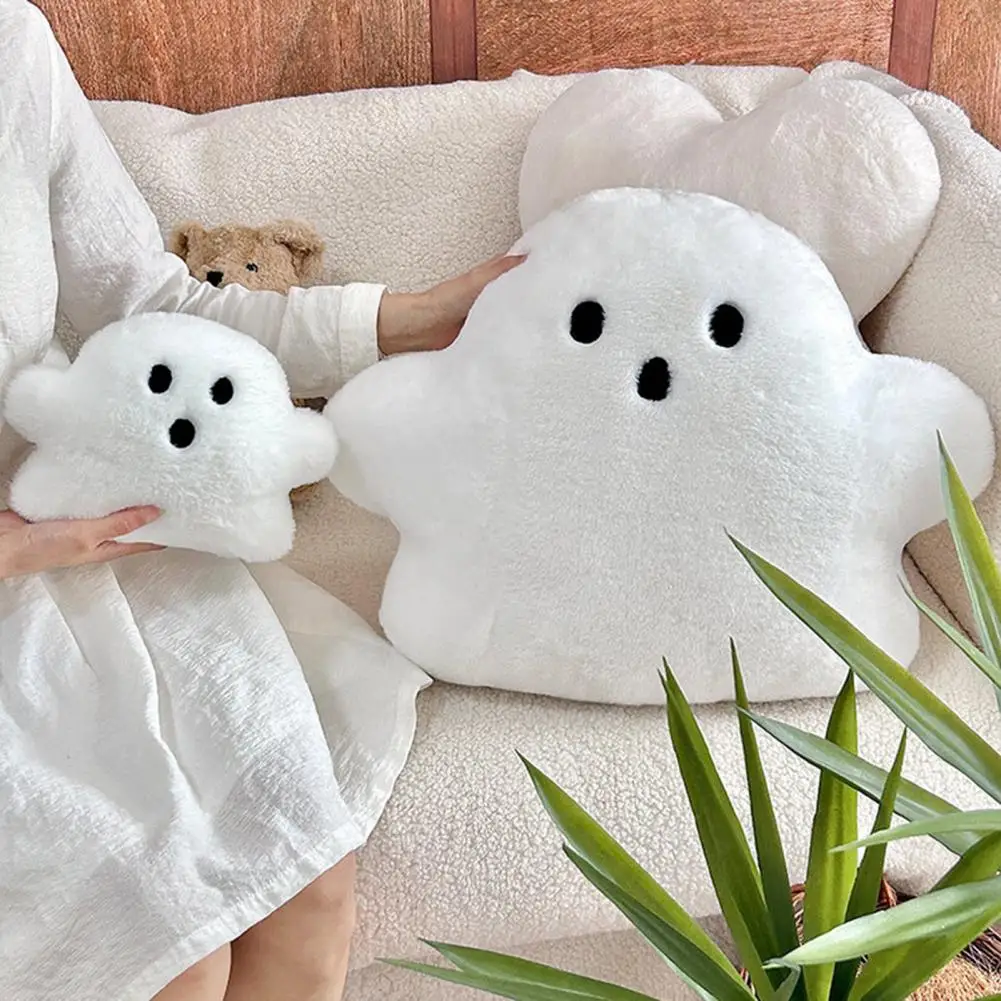 Cartoon Ghost Pillow Halloween Party Plush Toy Ghost Pillow for Kids Soft Fabric Sofa Decoration Washable Fully Filled Sleep