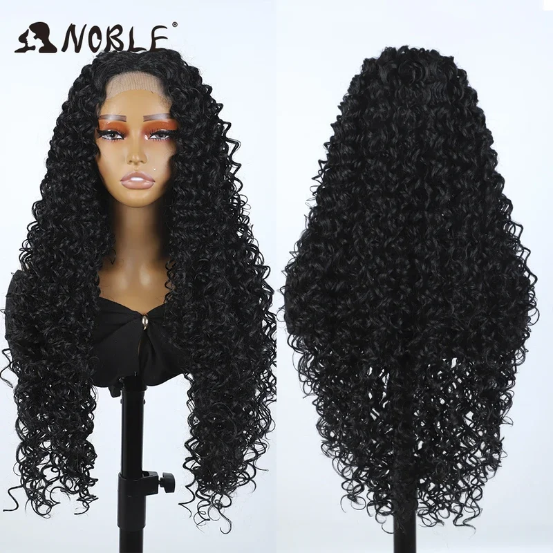 Noble Synthetic Lace Front Wigs For Black Women Ombre Blonde Brown Lace Wig BIO Hair 22 26 30 inch Long Curly Wig Cosplay Wigs