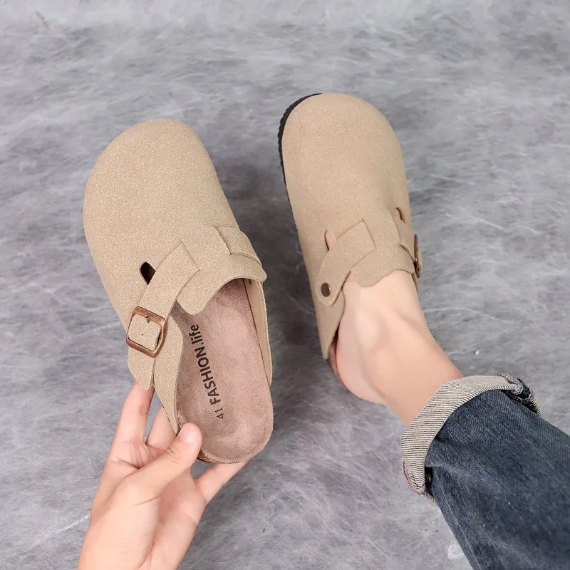 

Men's Fashion Slippers Solid Color Velvet Form-fitting Lightweight All-season Large-sized Versatile Retro Style Casual Shoes