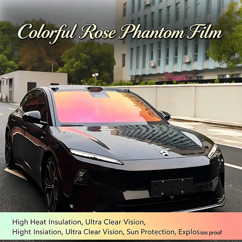 Original Ghost Rose Colorful High Definition High Heat Insulation Solar Film, Luxury Full Car Window Tint, Privacy Front Windshi
