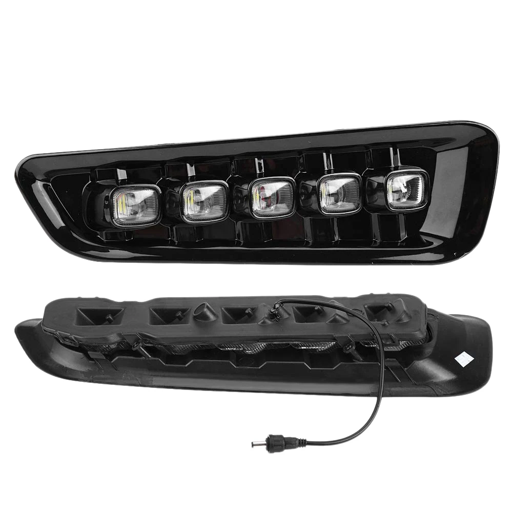 

Daytime Running Lights, 5-Light White/Amber LED Daytime Running Light DRL Turn Signal Dual Model DRL for Ford F150 Raptor