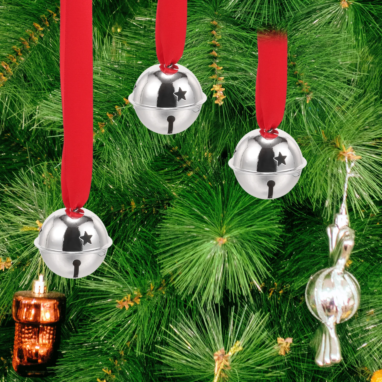 

9 Pcs Accessories Bell Decoration Elderly Decorations Iron Xmas Hanging Ornaments