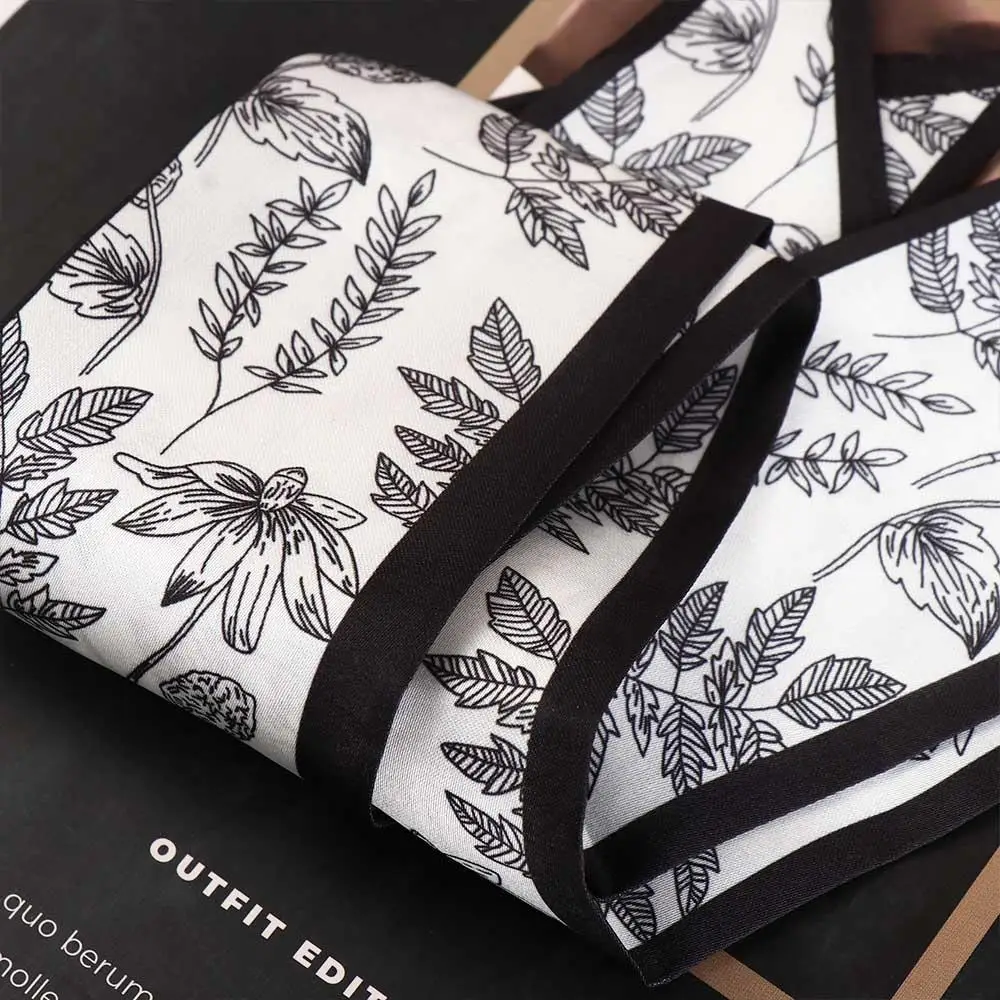 Sciarpe stile coreano Ins Sciarpa lunga Foglia Sciarpa dolce al collo Nastro per capelli da donna Sciarpa di seta in raso Fasce per capelli Sciarpa stampata a fiori