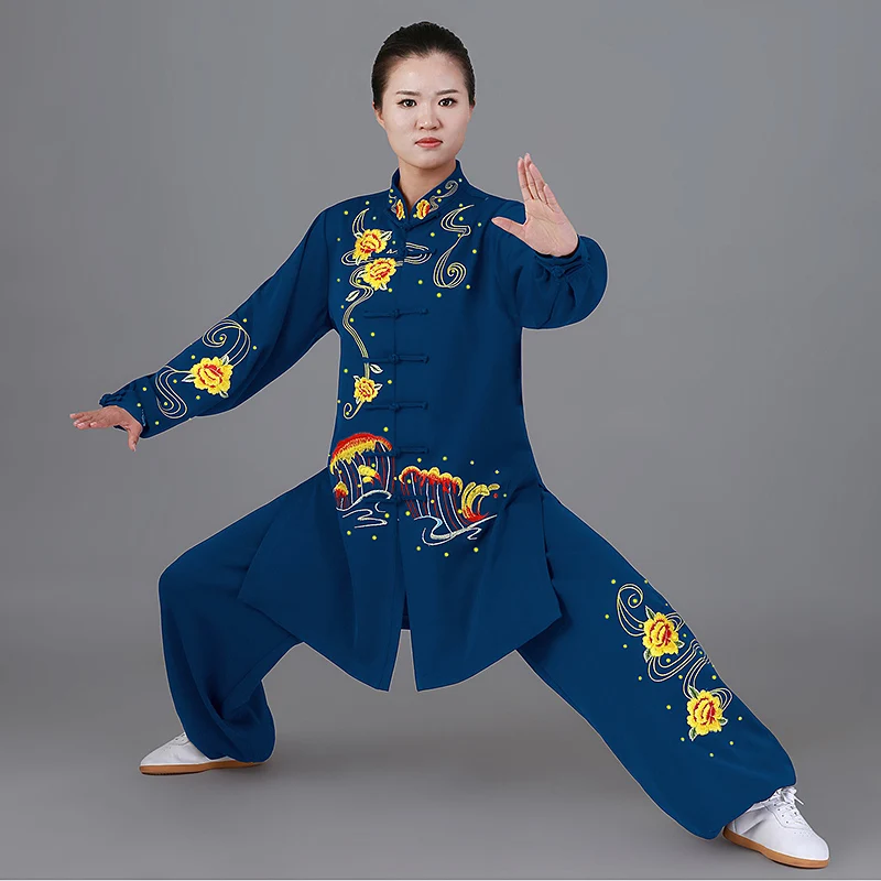 Premium Womens Sequined Embroidered Winter Tai Chi Uniform - Thickened Martial Arts Performance & Practice Outfit