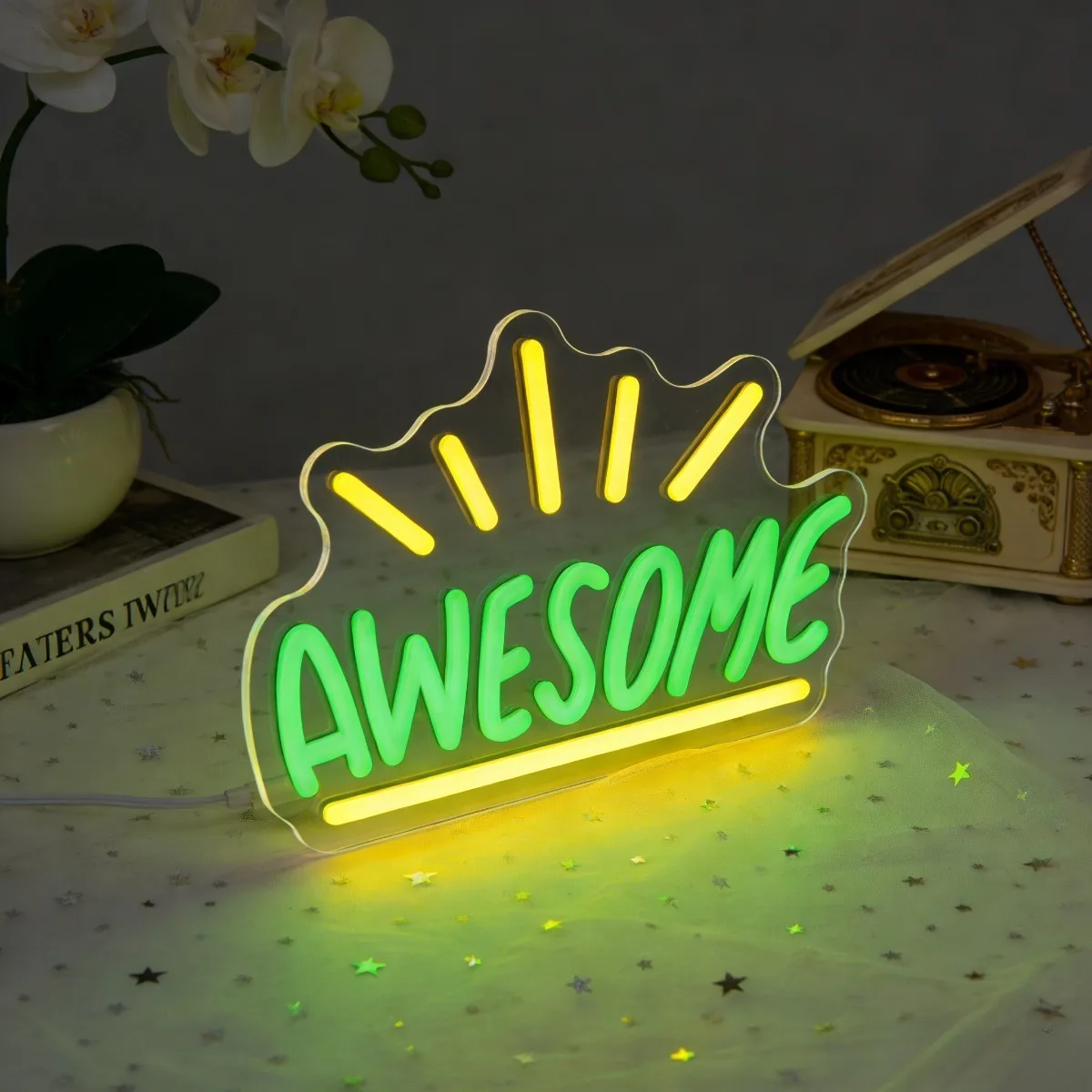 

AWESOME LED Neon Sign Wall Art for Bedroom Living Room Home Office Cafe Bar Decor Motivational Positive Vibes Atmosphere Gift