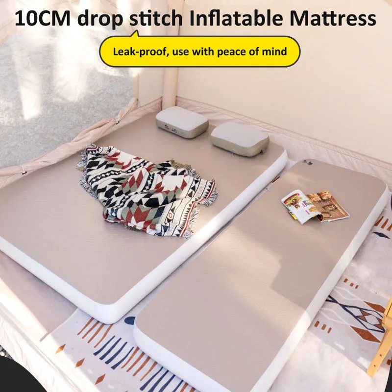 Home Use Drop Stitch Inflatable air Mattress, Outdoor Camping air Bed, New Double Portable Sleeping Pad for Tents