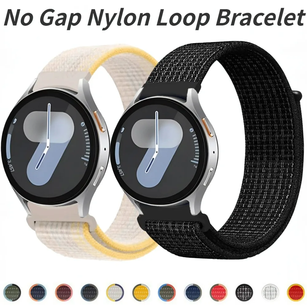 

Nylon Loop Band for Samsung Galaxy Watch 7/FE/6 5 4 44mm 40mm Original Wristband for Watch 6 Classic 47mm 43mm/5 Pro 45mm Strap