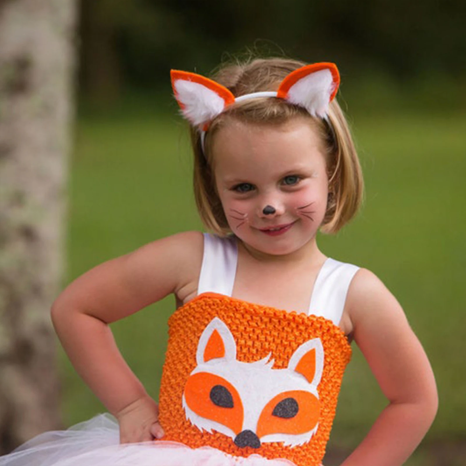 Детское платье-пачка с милыми животными для девочек, газовая юбка для девочек с повязкой для волос для вечеринки на Хэллоуин