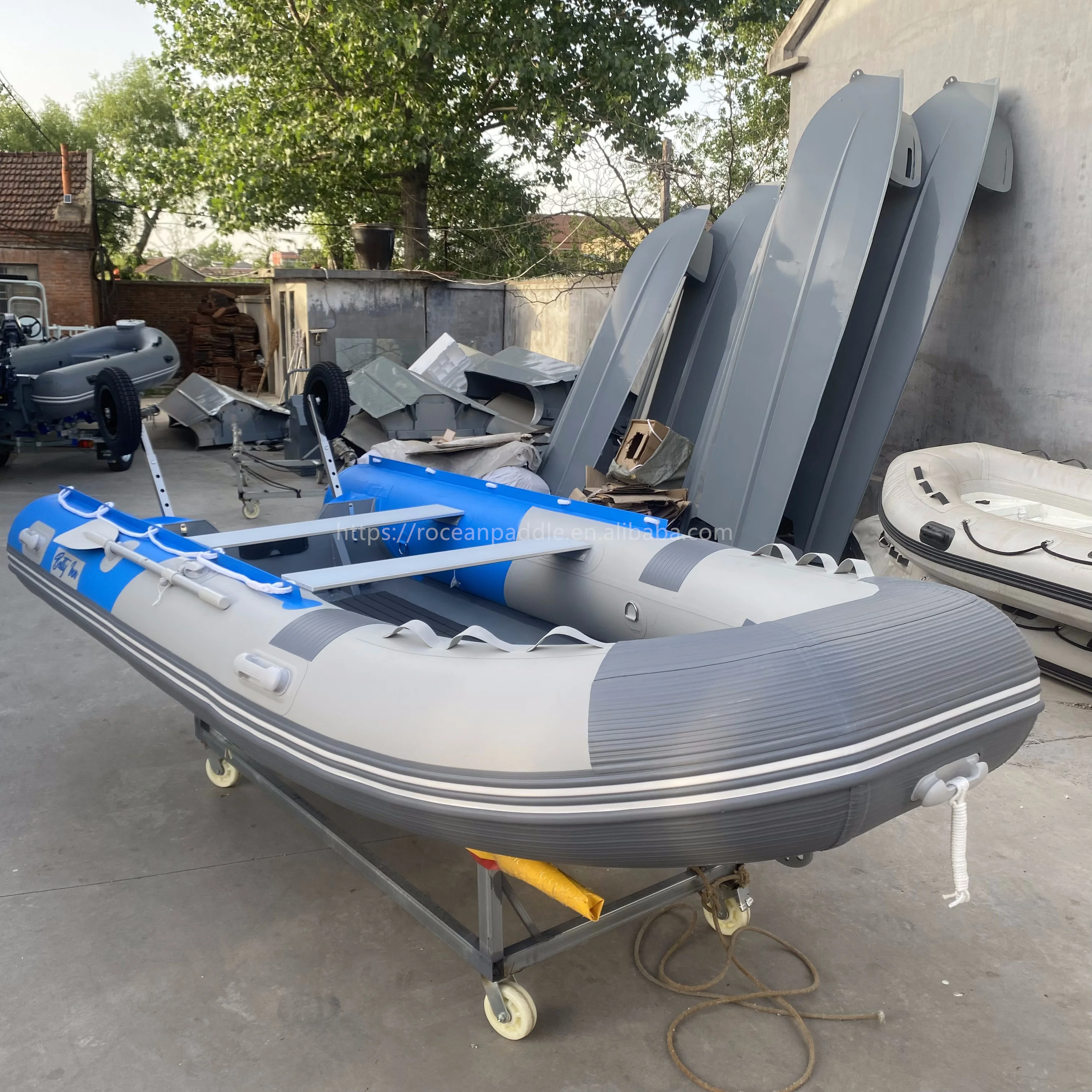 Ocean 390 420 Aluminum Deep V Hull Inflatable Rib Boat Sport Yacht With Welded