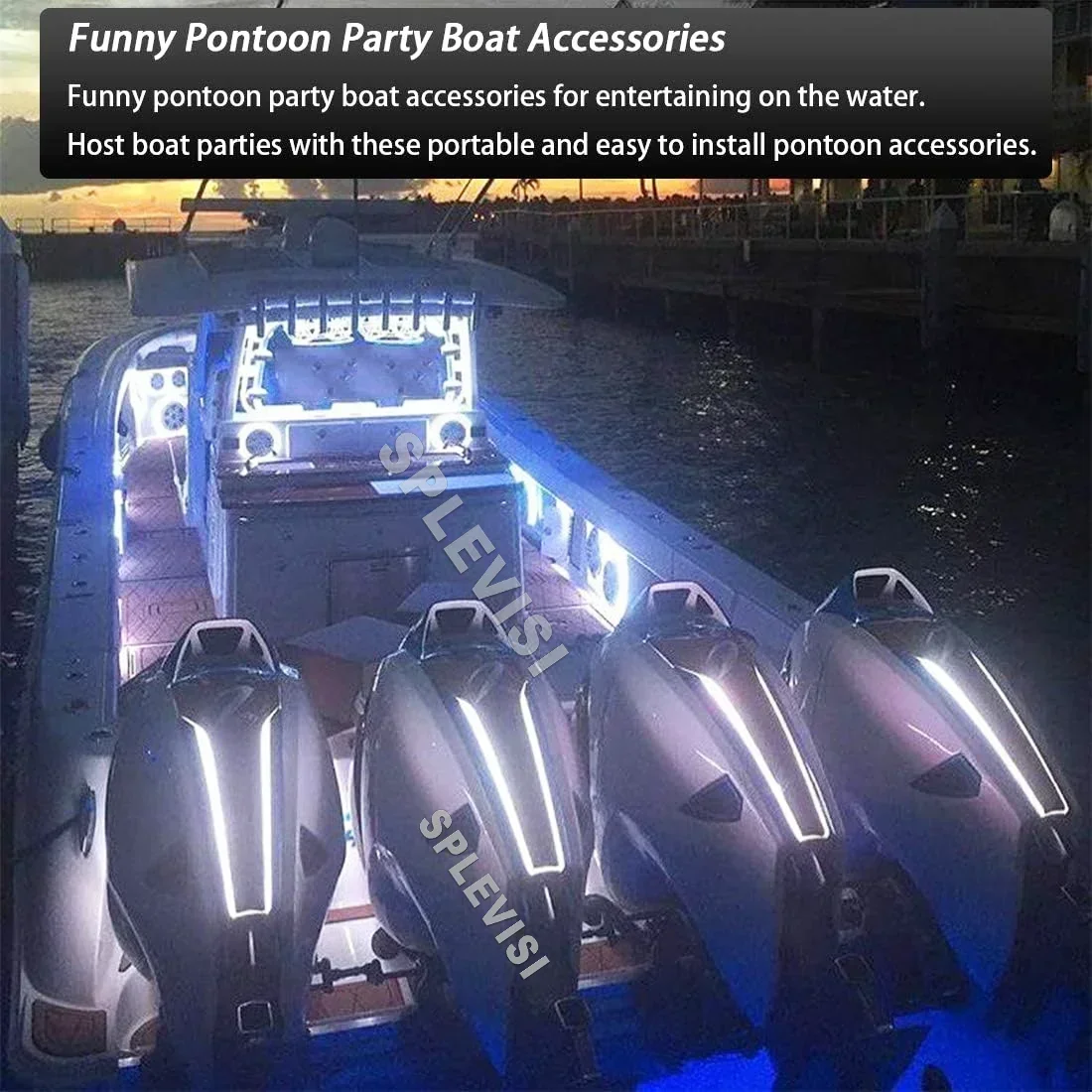 Remote LED Boat Strip Lights IP65 Waterproof Accessories For Boat Deck Dock Light Pontoon Boat Bass Yacht Vessel Fishing