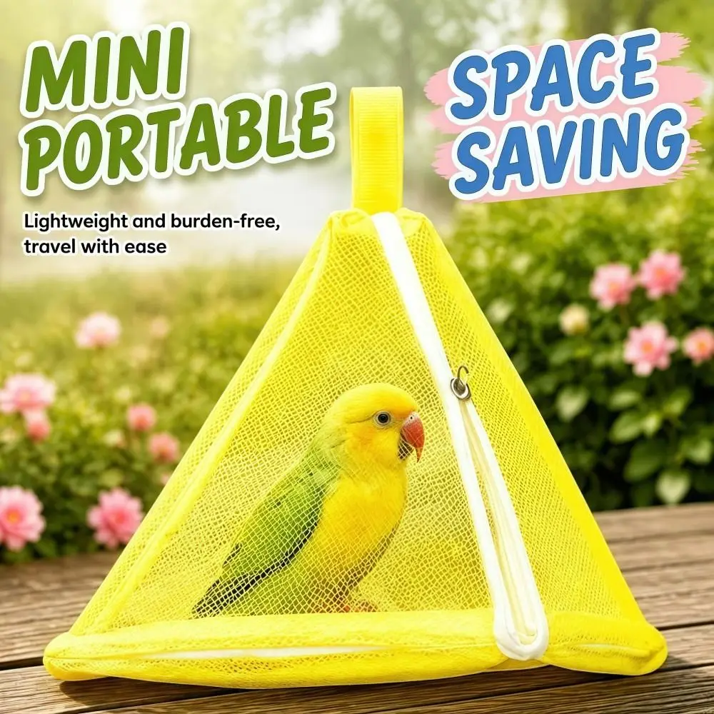 Safe Mesh Bird Outdoor Carrier Triangular Handheld Parrot Carry Bag Lightweight Durable Bird Going Out Pouch Outing Trip