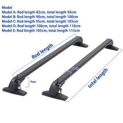 Nieuwe 2 Stuks Universele Auto Dak Montage Rail Bar Zwart Aluminium Bagagedrager Met Lock Top Auto Rack