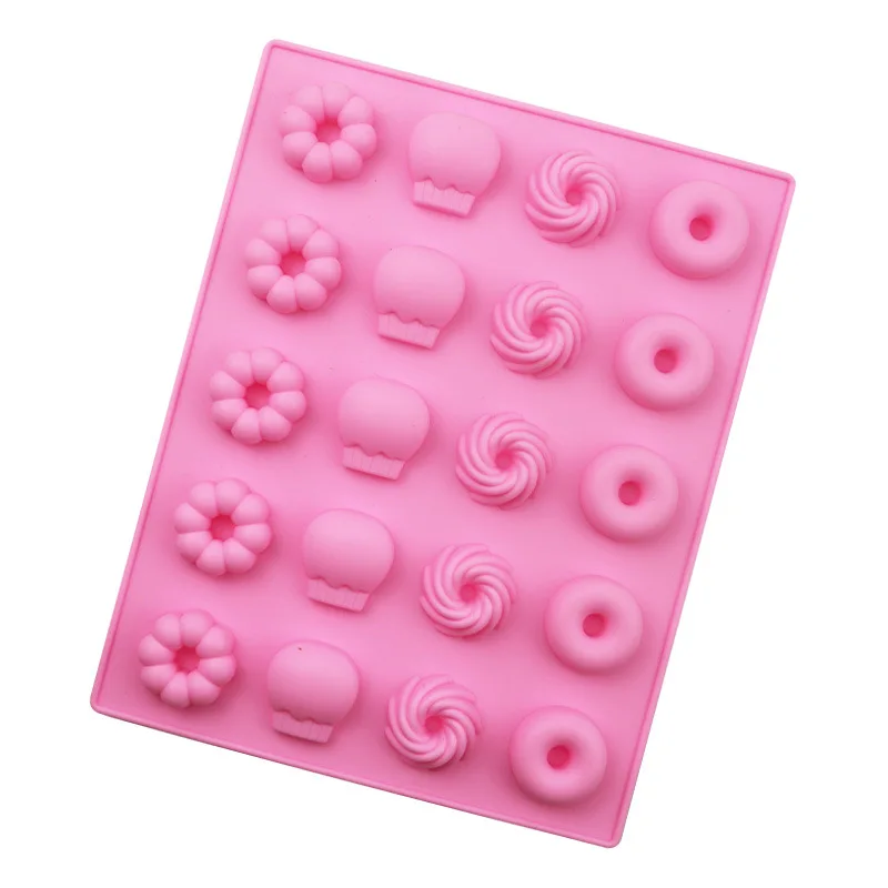 20 Donut Chocolate Silicone Mold, High Temperature Resistance and Easy Demoulding DIY Baking XG1259