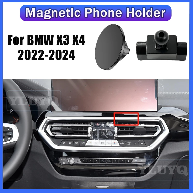 

For BMW X3 X4 IX3 G01 G02 2018 2019 2020 2021 Car magnetic phone holder Gravity navigation stand 360° rotatable Car accessories