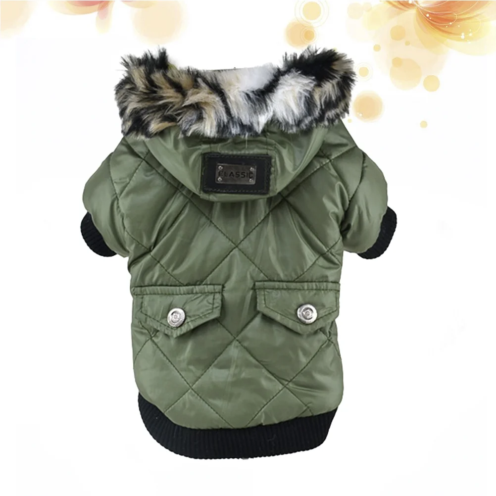 Stylish Pet Winter Clothes Zipper Cold Protection Pet Clothes Coat Pet Costume for Puppy Dog (Green, XS)