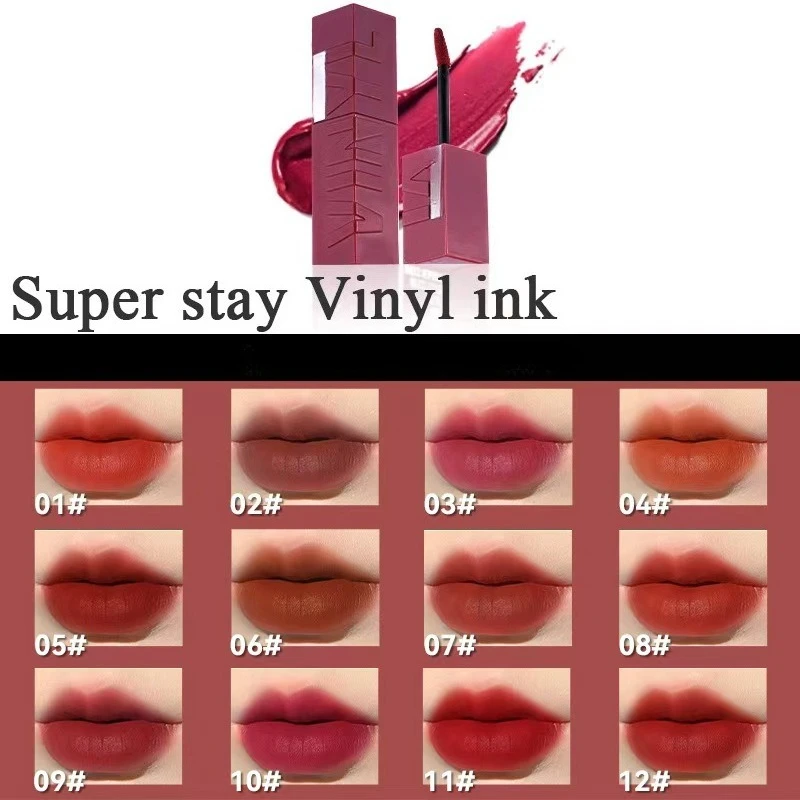 ماتي الحبر السائل أحمر الشفاه طويلة الأمد المخملية عارية ملمع الشفاه غير عصا كوب مقاوم للماء الشفاه تينت مقاوم للماء يشكلون ملمع الشفاه #1