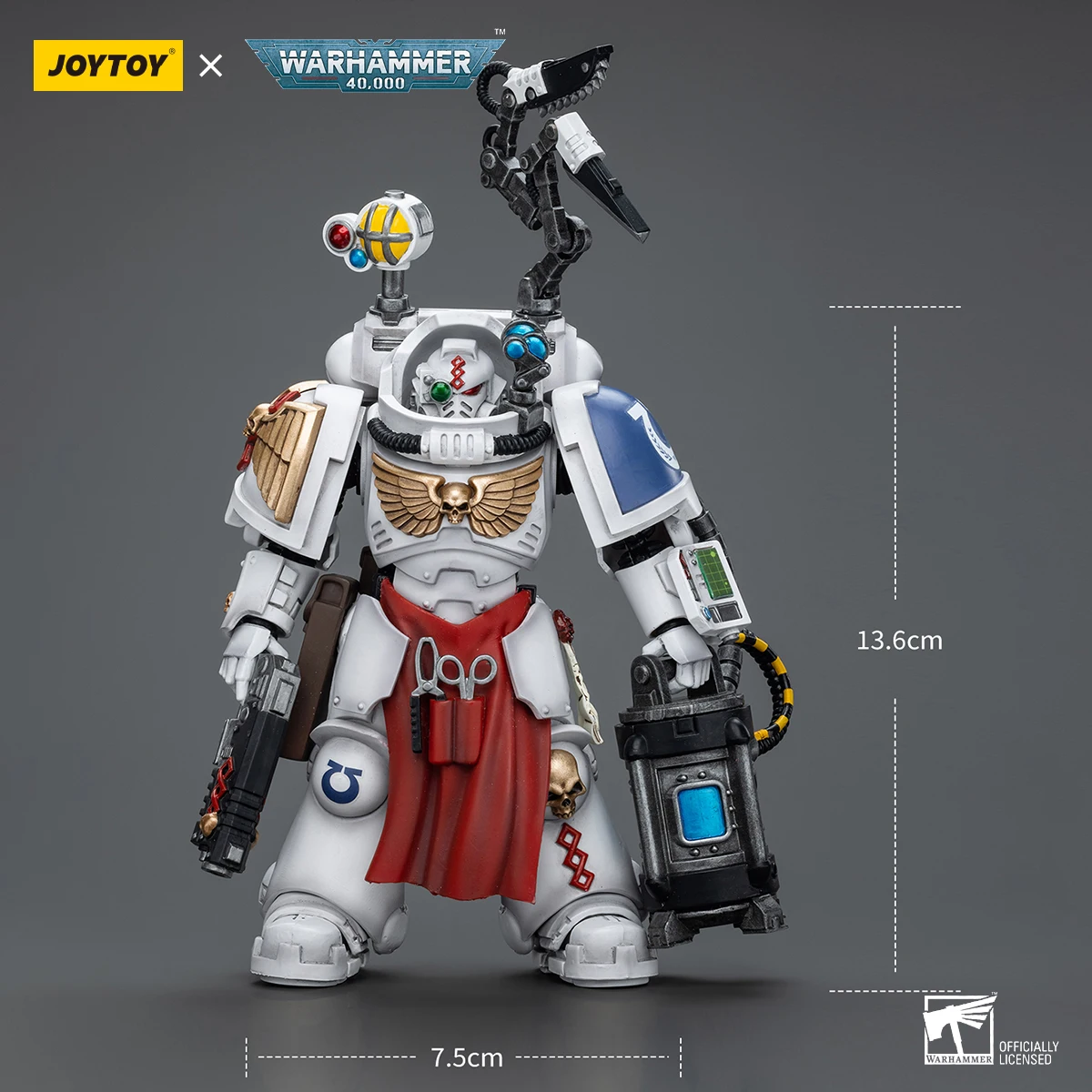 JOYTOY Warhammer 40K Uitramarines Action Figure 1/18 Apothecary Biologis Joint Movable Figurine Model Collector Statue Toys Gift