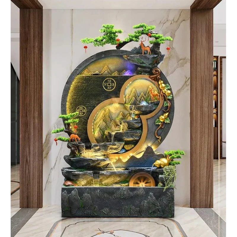 

Настенный фонтан-водопад Xinlitu Rockery Courtyard с циркуляцией воды и декором в виде рыбок для ландшафтного дизайна