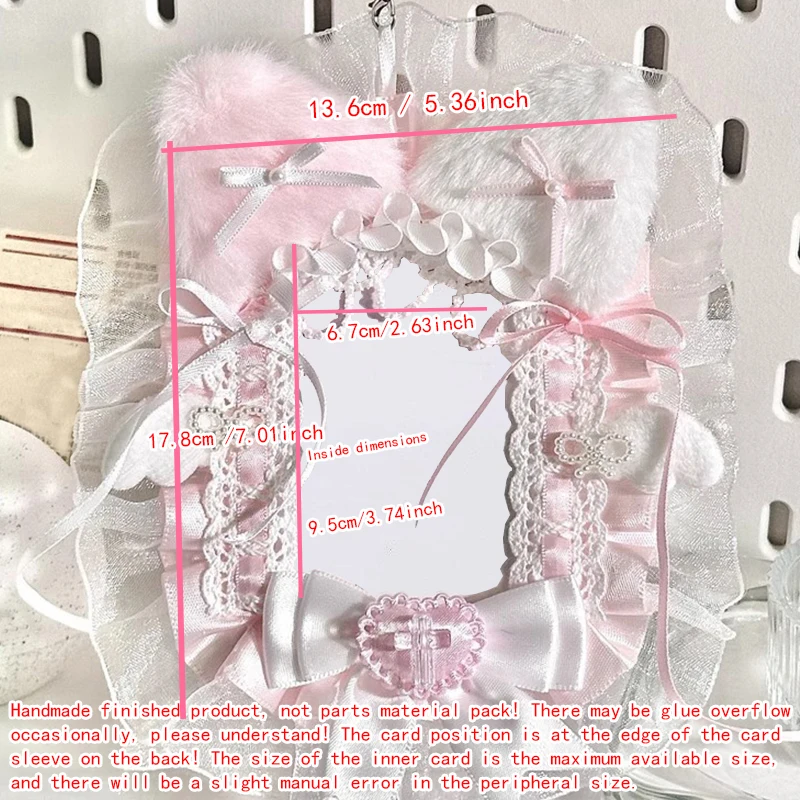 1Pc Bowknot encaje foto tarjetero tarjeta ladrillo, Anime personaje del juego de dibujos animados Acg tarjeta pantalla Manga estrella soporte Mag Fan Circle Otaku tarjetero decorativo