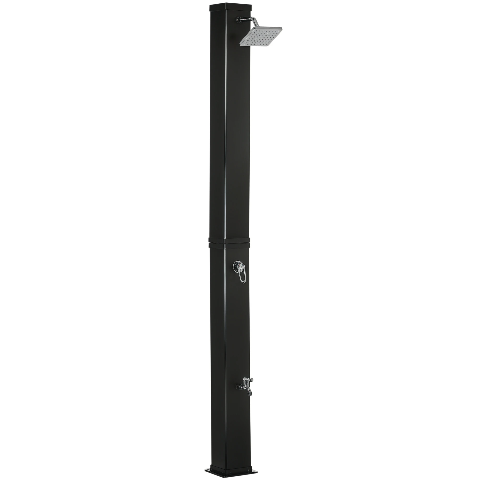 Outsunny Ducha Solar Outsunny Aleación de Zinc PVC ABS 19x20x217 cm Negro