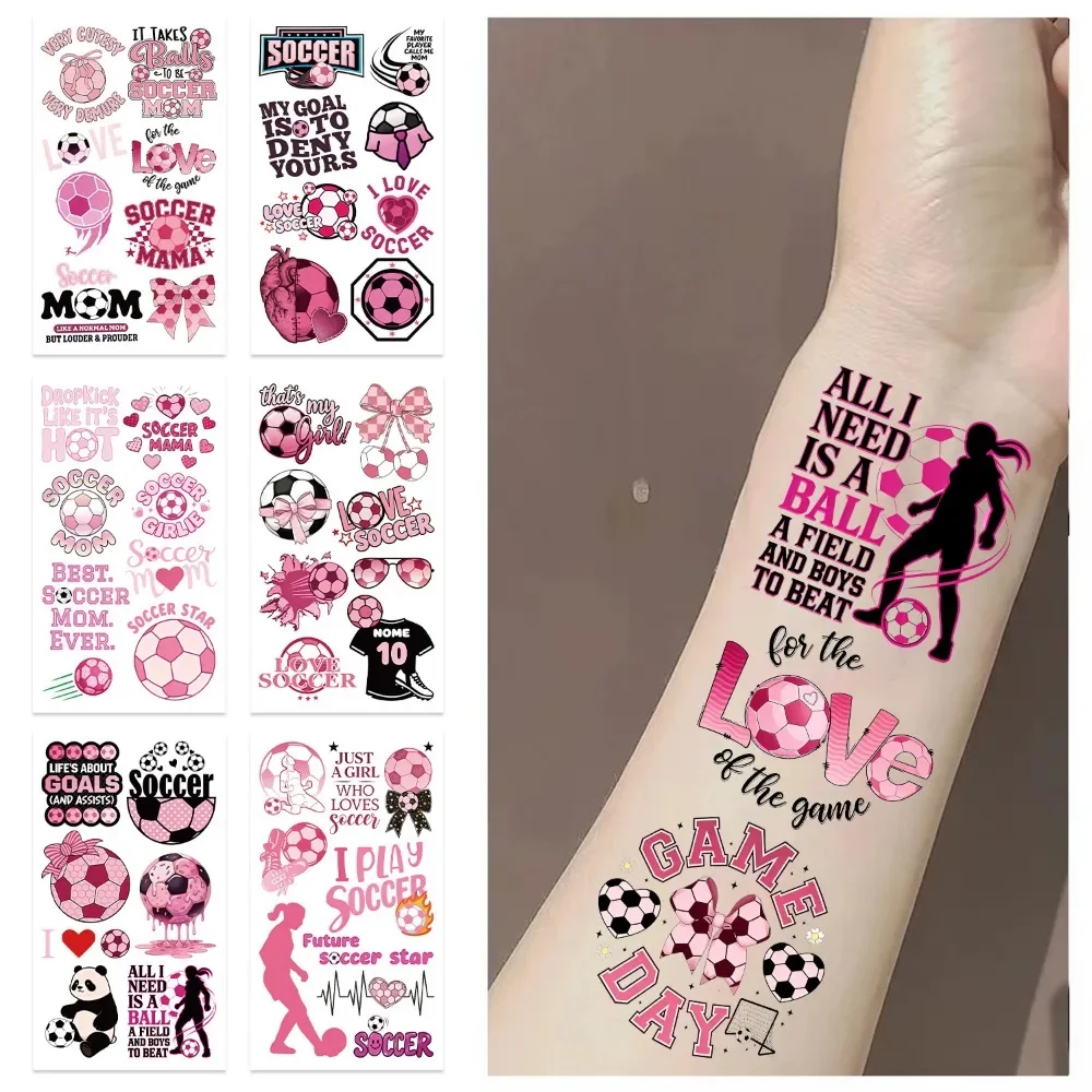 10Pcs cartoon pink football tattoo sticker party decoration arm  water transfer tattoo sticker