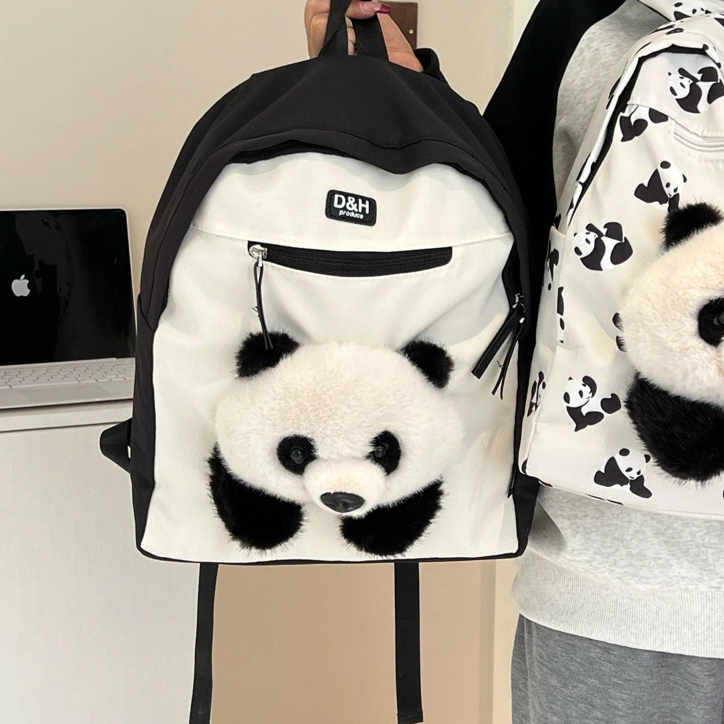 Panda He Hua Backpack Fashion Cartoon Cute Panda Souvenir Student School Bag Teenage Lightweight Large Capacity Durable Backpack