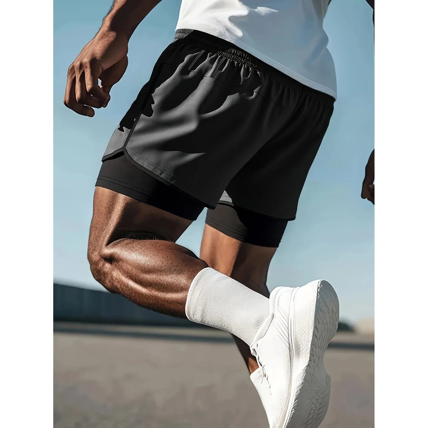 

Мужские спортивные шорты Twoi, быстросохнущие, двойные, для зимних прогулок по городу, 100% полиэстер, модные короткие брюки-альтернатива