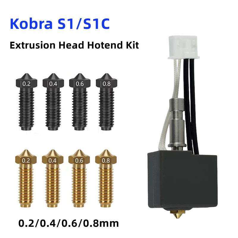 

Для Anycubic Kobra S1 Hotend Kobra S1 Combo Hot End Kit для Anycubic Kobra S1 Латунная насадка Печатающая головка S1C Аксессуары для 3d-принтеров