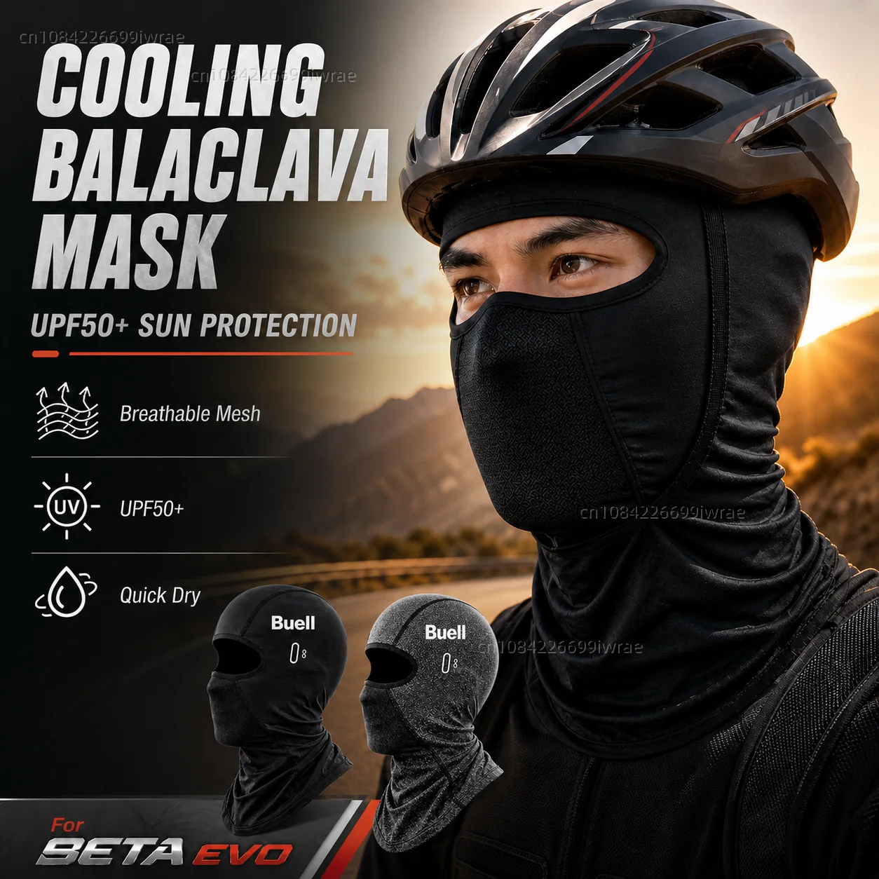 Cooling Motorcycle Balaclava Mask UPF50+ UV Protection Breathable Face Cover Summer For Buell 1125R 1125CR XB12R XB12Ss